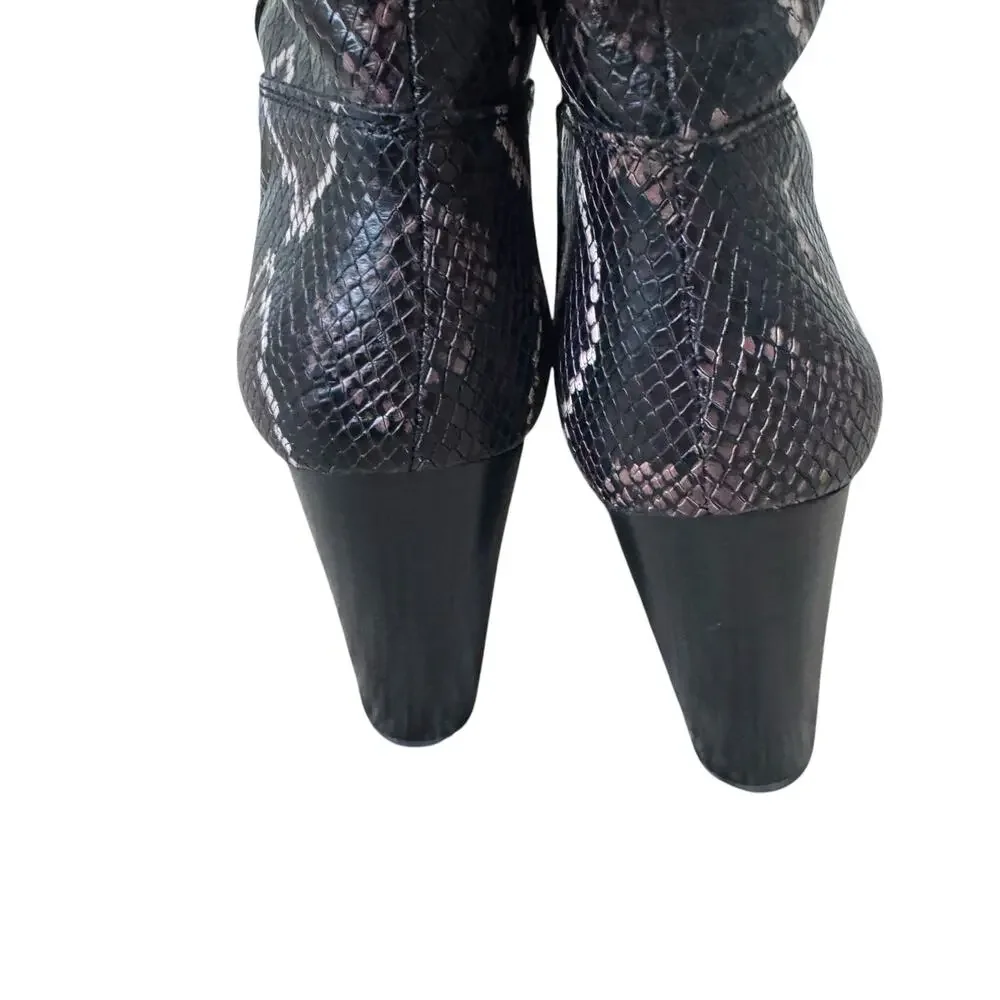 VINCE CAMUTO Corrine Over The Knee Tri Color Snake Phyton Snake Print Size 9
